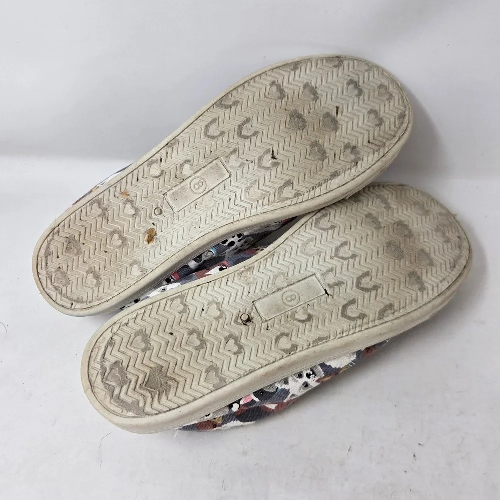 Isaac Mizrahi Reesa Dog Print Slip On Sneakers Women 8M Canvas Low Top Shoes